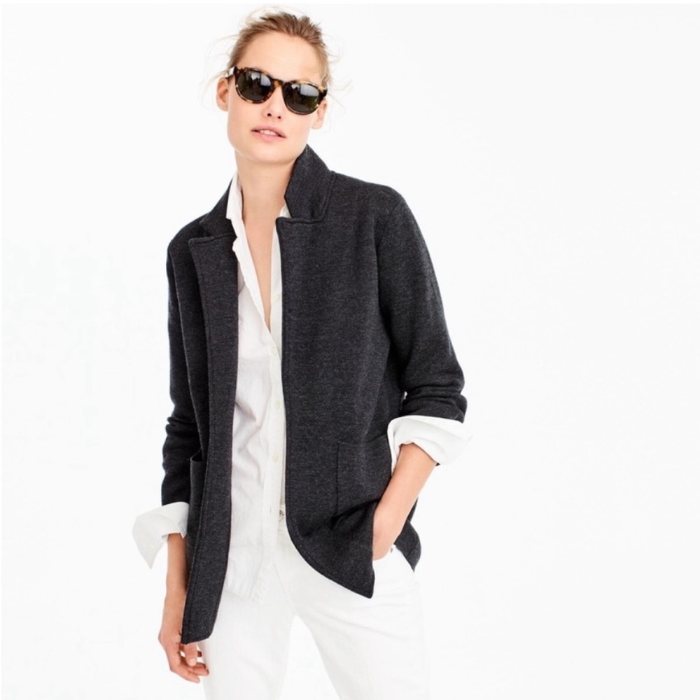 J. Crew Open-front Sweater Blazer Grey Dark
Gray Wool Cardigan Women's XXS - Picture 2 of 11